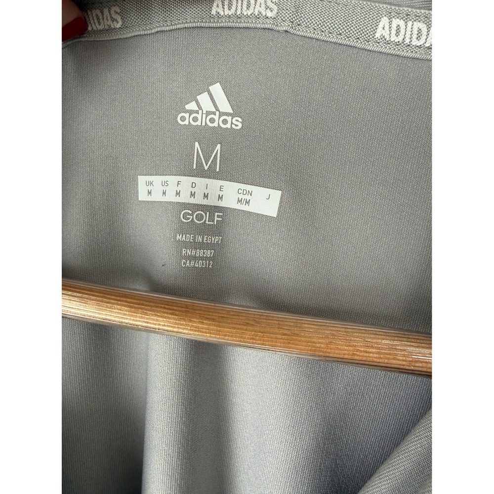 Adidas Golf Mens Medium Gray Short Sleeve Performance Polo Shirt summer resort - Picture 3 of 6